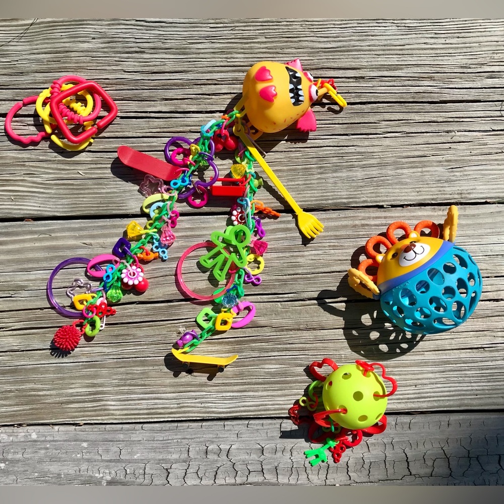 Lot Small Pet Hanging Enrichment Sugar Glider Toys Extra Hanging Clips